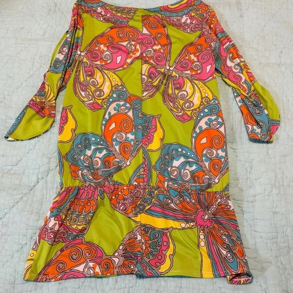 Trina Turk Vibrant Swirl Design Swim Cover Up / Dress - Picture 7 of 13